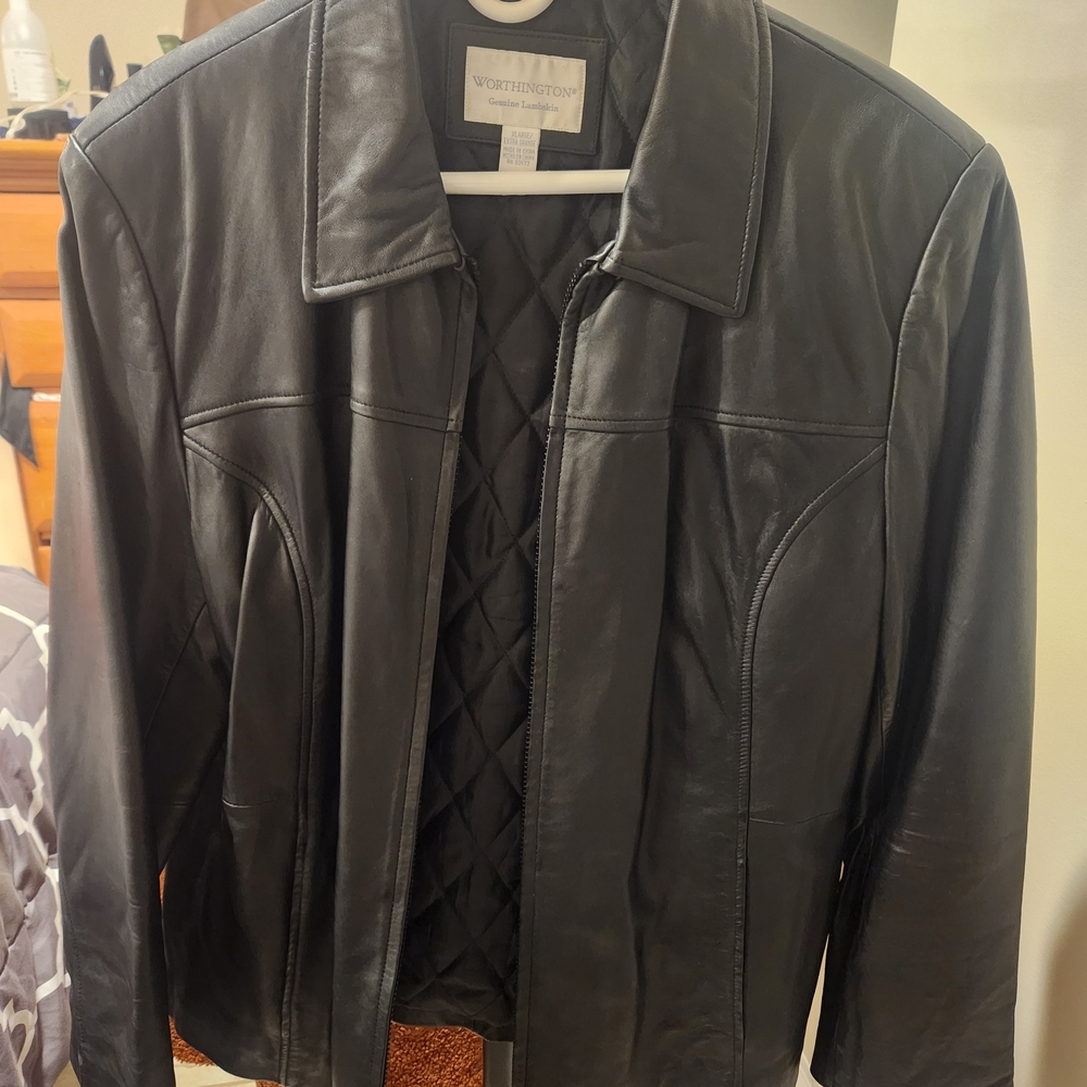 Worthington Men's Black Leather Jacket